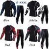 TALOS – vêtements pour hommes, 2 pièces/ensemble, survêtement imprimé, chemise de Compression, pantalon d'entraînement, collants Rashguard