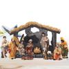 1 Set Christmas Nativity Figurines with Light Religious Resin Nativity Scene Manger Figurine Tabletop Sculpture Ornament