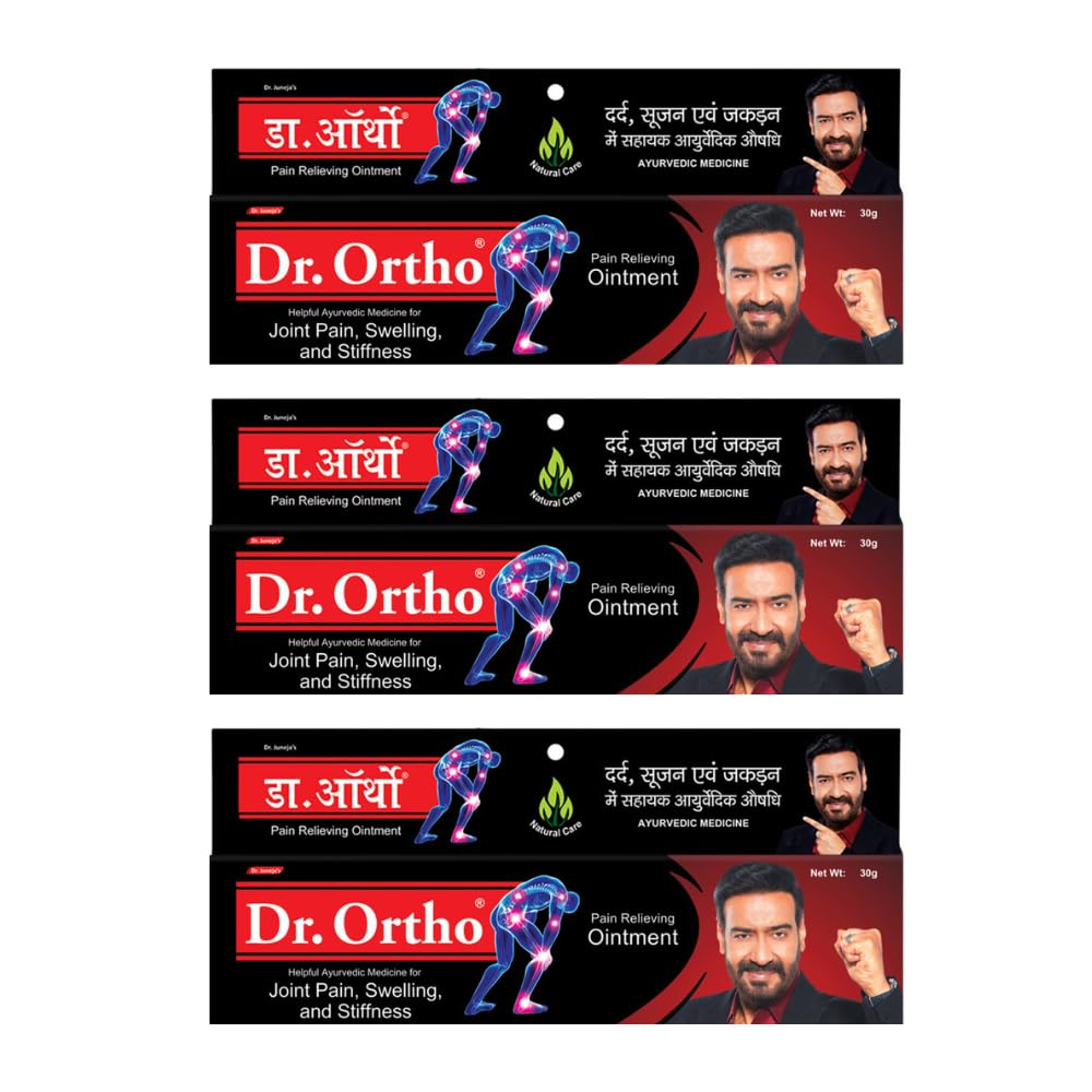 Dr.Ortho Ayurvedic Pain Relieving Ointment 30 G Pack Of 3 For Joint Neck Knee Muscle Pain Relief