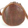 ETRO Paisley Pattern Bag Cylindrical Hand Bag PVC/Leather Brown