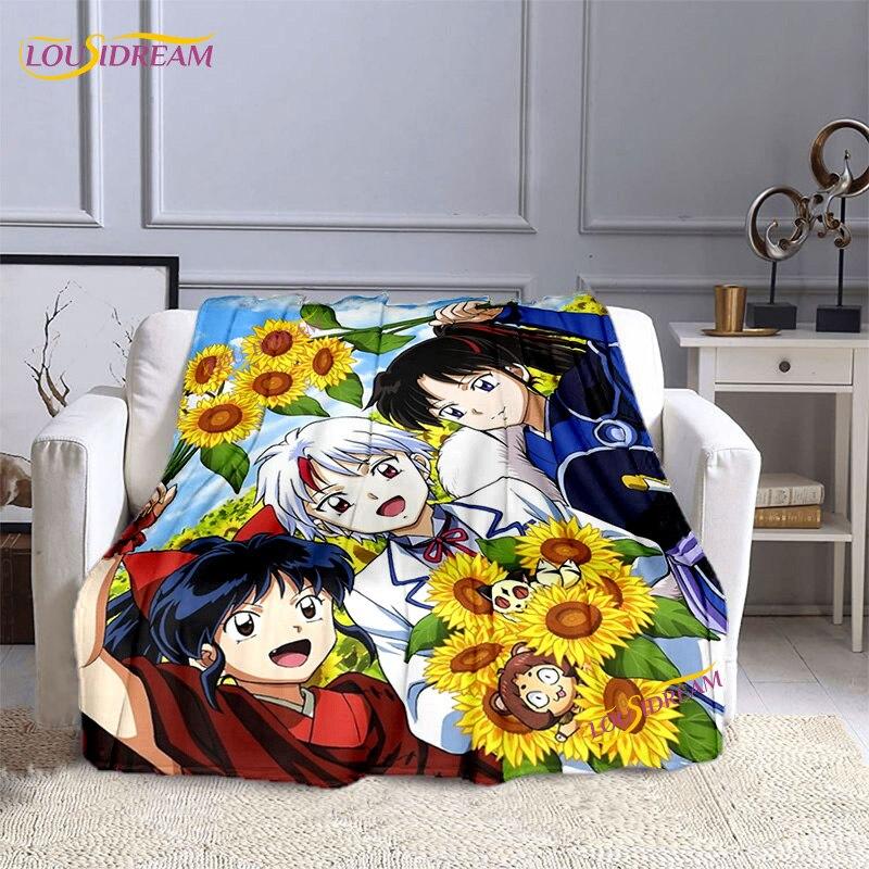 Cartoon Hanyou No Yashahime Printed Blanket Inuyasha Flannel Blanket Throws On Sofa Bed Home Bedspread Warm Gifts for Kids