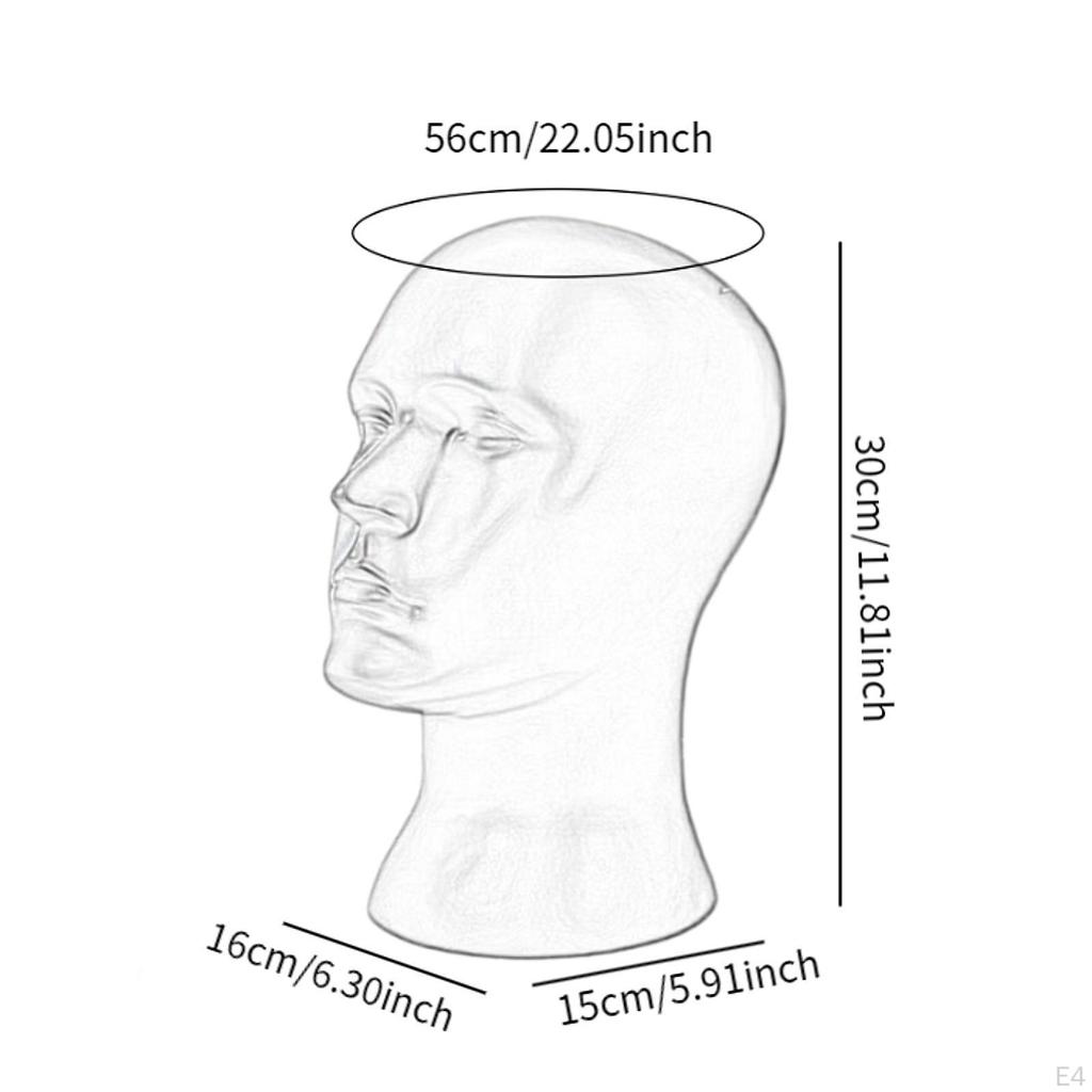 Male Mannequin Head Bald Manikin Freestanding Wig Display Model Stand for Making