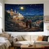 Celestial Starry Night Biblical Wall Tapestry Mural Hanging Decor Art Print Religious Christian Theme Home Living Room Decoratio