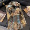 Korean version of wool plaid scarf women's winter new fashion versatile thickened warm student couple plush scarf men