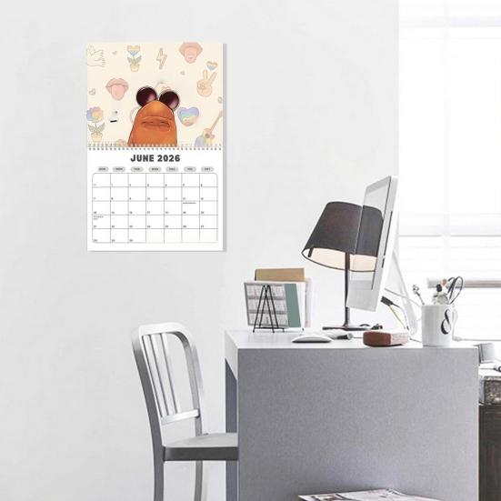 The Worm 2026 Wall Calendar 12 Month Wall Hanging Planner Hilarious Worm Meme Gift for Friends Coworkers Family