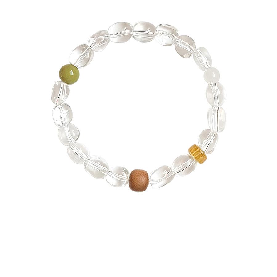 

Натуральный белый кристалл нефрит сандаловое дерево бусины браслет простой модный браслет с высоким чувством новый китайский легкий люкс ювелирные изделия женские