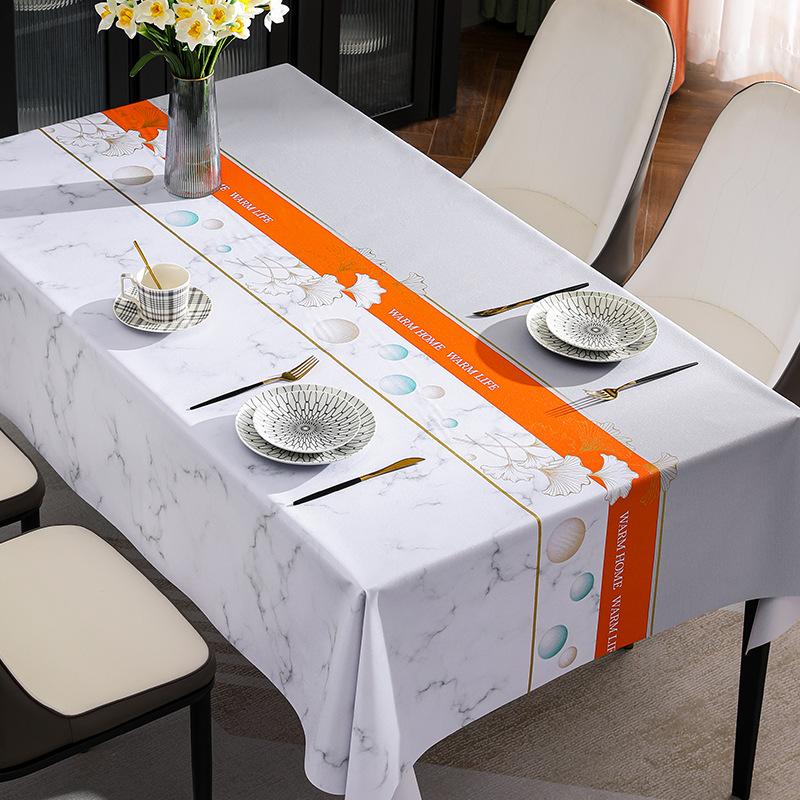 Light Luxury Ginkgo Biloba Tablecloth Wind Waterproof And Oil-Proof Atmosphere Pvc Tablecloth Coffee Table Cloth Yarn Fabric