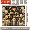 Birthday Party Backdrop Gold Black Polyester Banner Photo Booth Decoration 29