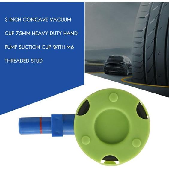 2 Pcs 3 Inch 75mm Heavy Duty Hand Pump Suction Cup Hand Pump Vacuum Suction Cup with M6 Threaded Stud