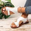 Women's Single Strap Toe Post Flat Sandals, Casual Beach Summer Slides, Plus Size