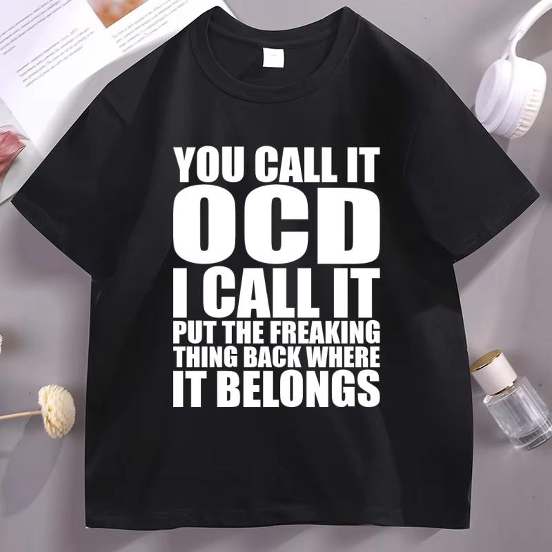 

Funny Frog You Call It OCD Tshirts Man pure Cotton Short Sleeve Tshirt Casaul Round Neck Loose Tee Shirt Man Designer Clothes 2XL