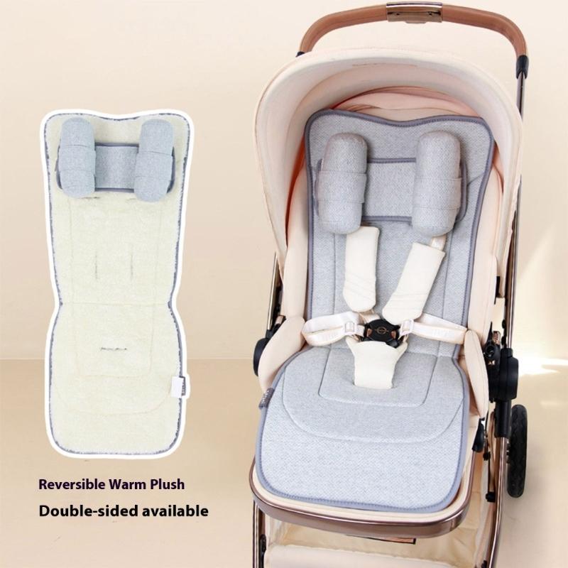 Moisture Wicking Strollers Cushion Reversible Polyester Fabric Easy Installation No Tool Needed Baby Cart Accessory