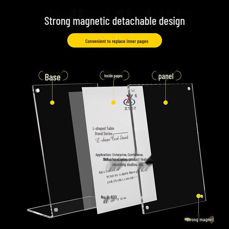 Acrylic Magnetic L-Shape Sign Holder