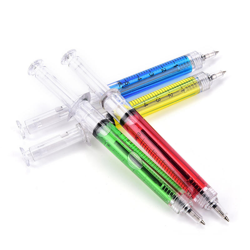 10Xsyringe Injection Shape Ballpen 10Pcs Doctor Nurse Gift Liquid Pen Ballpoint