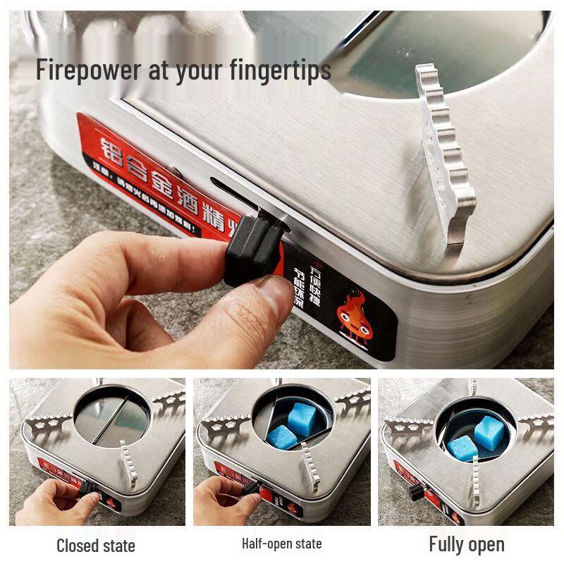 Portable Mini Hot Pot with Drawer-Style Alcohol Stove
