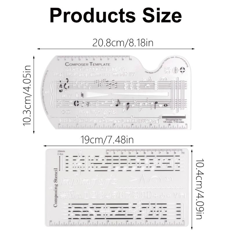 Staff Drawing Ruler Song Writer's Composing Template Stencil Song Writer's Composing Notation Tool for Music Notes