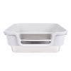 Stainless Steel Cat Litter Box Low Side Entry Litter Box High Side Spill Proof Cat Litter Box for Home Light Grey