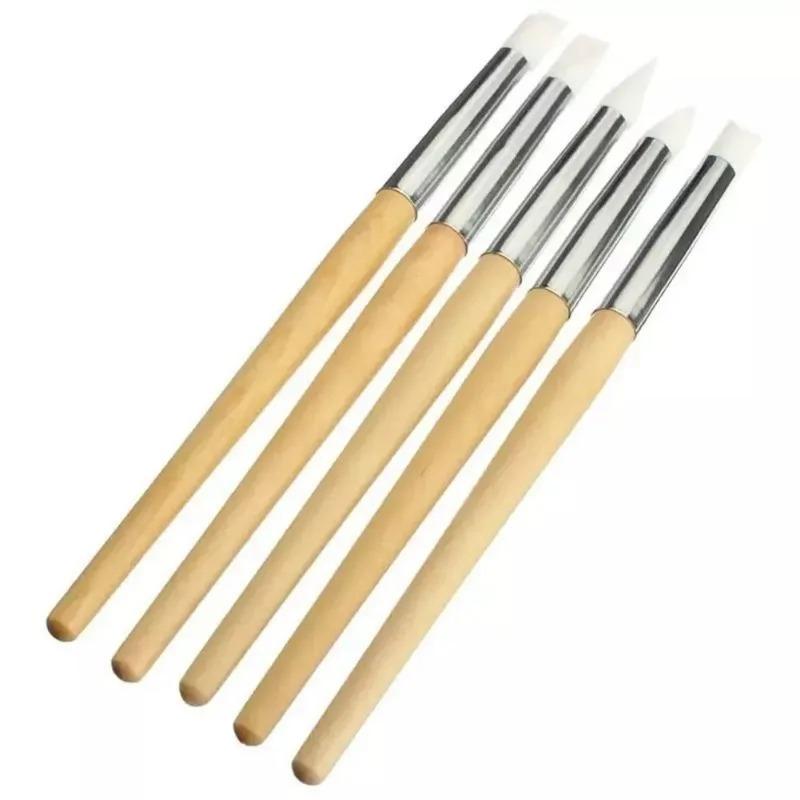 5Pcs High Quality Watch Dial Cleaning Pen Nail Art Silicone Pen Carving Emboss Manicure Brushes Dust Cleaner Repair Tools
