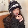 New Autumn and Winter Bear Plush Ear Protection Knitted Hat Korean Version of Versatile Warm Face-showing Small Wool Hat