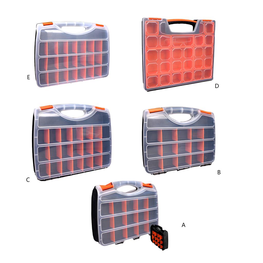 Transparente Kunststoff Werkzeugorganizer Boxen Verstellbare Fächer Sicherer Verschluss Ergonomischer Griff für Hardware Zubehör