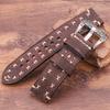 Handmade Watch Strap with Retro Stainless Steel Buckle 4 Colors 22mm 24mm Men Women Genuine Leather Watchcand Belt Bracelt