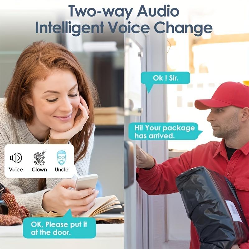 [Wireless Video Doorbell] 1pc Wireless Video Doorbell - HD Camera, Wide Angle, Intelligent Voice Intercom, WiFi Enabled, Battery/USB Dual Power