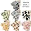 Thick Corals Fleece Grid Blanket Warm Throw for Home Travel Sturdy Machine Washable Polyester