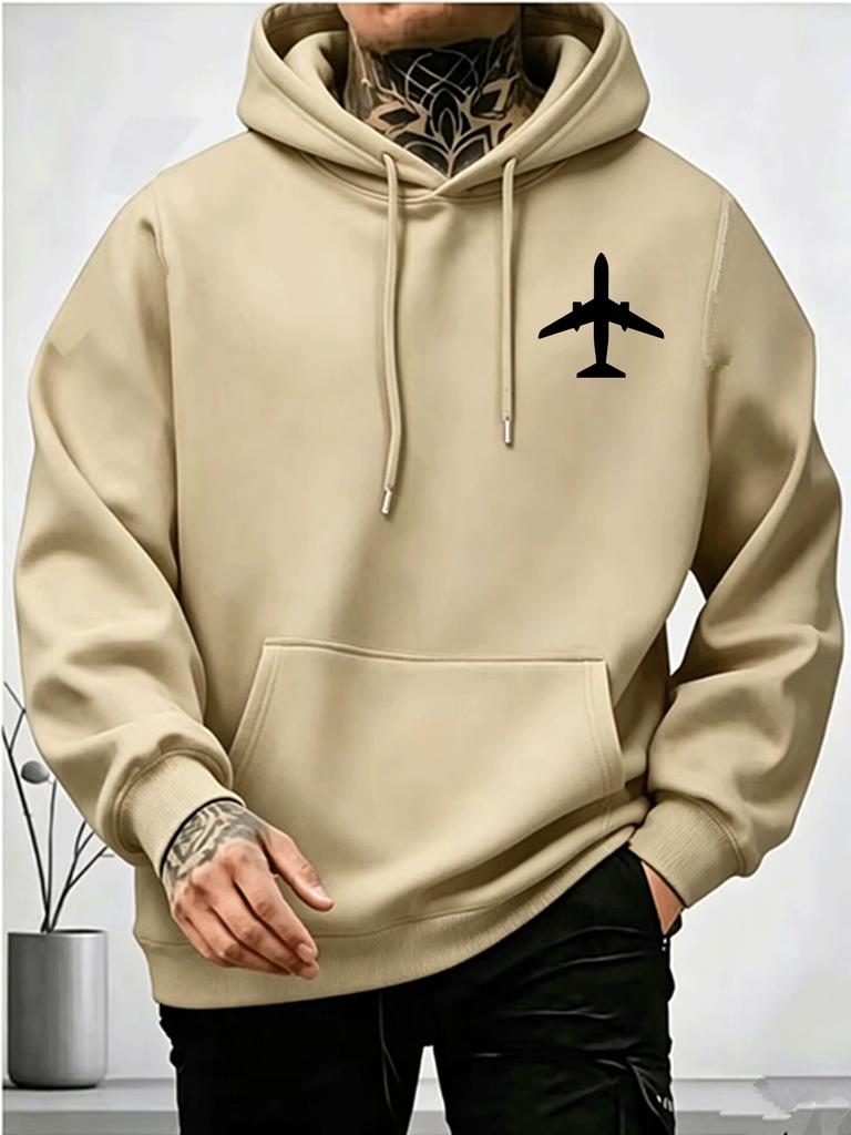 Follow Your Dreams Airplane Front Back Print Graphic Hoodie Unisex Long Sleeve Oversized Loose Streetwear Pullover Hoodie