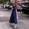 European and American Women's Clothing Summer New Fashion Temperament Slim and Thin Pleated Design Big Pendulum Dress