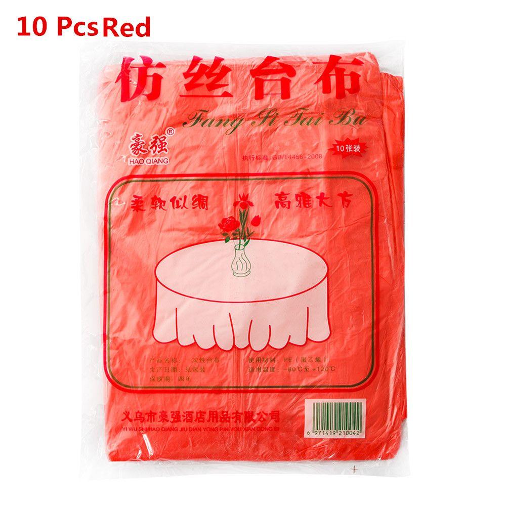 

10/50/100 шт. Новая Горячая Вечеринка Пластиковая Кухонная Скатерть Водонепроницаемая Жиростойкая Одноразовая Скатерть 10 Pcs красный