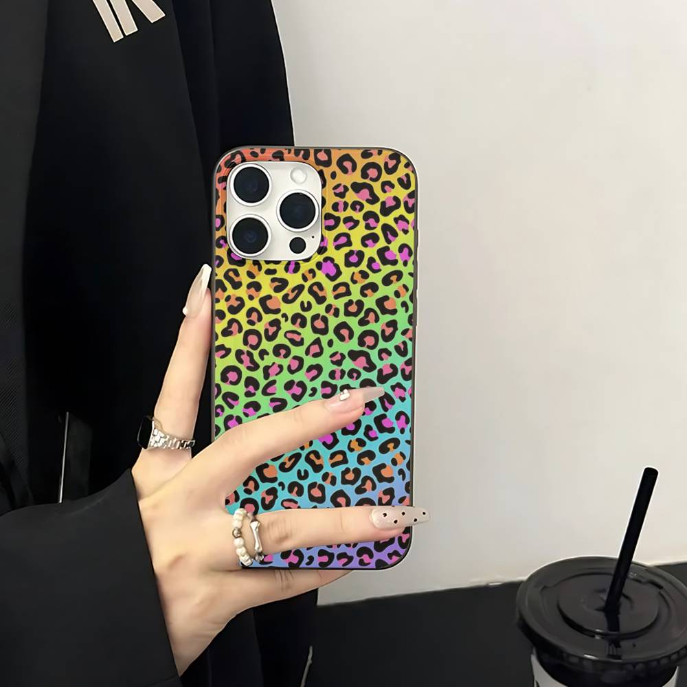 Classic Leopard Cheetah For IPhone 16 15 11 12 13 14 17 Pro Max PLUS Pro Soft Corrugated Silicone Back Phone Case