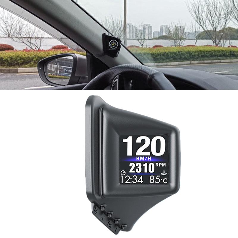 OBD2+GPS Multi-function HUD Gadget On-board Computer A-pillar Trim Tall RPM Turbo Oil Pressure Water Temp GPS Speedometer