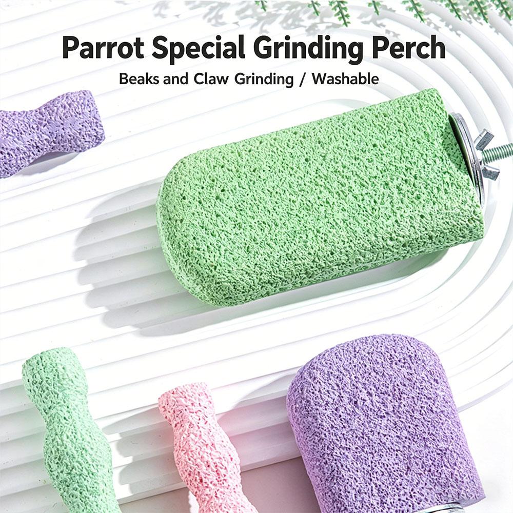 Resin Bird Perch for Claw & Beak Grinding, Anti-Scratch Parrot Standing Stick, Durable Foot Health Trimmer for Budgie Cockatiel Cage Accessories