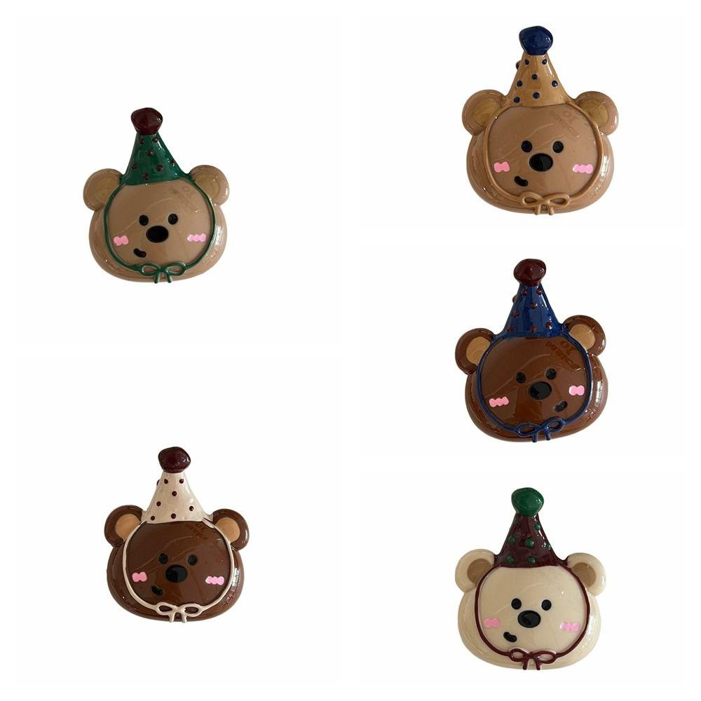 Hairpin Cartoon Hair Claw Acrylic Plastic Grab Clip Cute Bear Hair Clip  Vacation