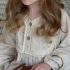 Girls' Spring Retro French Lace Long Sleeve Dress