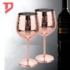 Elegant European Stainless Steel Etched Wine and Champagne Glasses