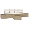 Sofa Set with Cushions 5 Pcs Beige and Cream Poly Rattan