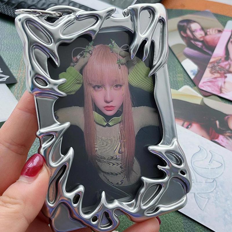 Original Design Electroplate Plasitic Frame Kpop Idol Photocard Holder Creative 3 Inch Photo Card Holder Photo Sleeve