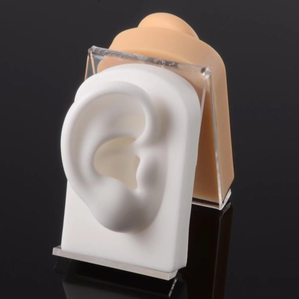 Ferramenta de Piercing Modelo de Orelha Humana Rack Suporte de Exibição de Brincos Macios Modelo de Orelha de Silicone Artesanato DIY