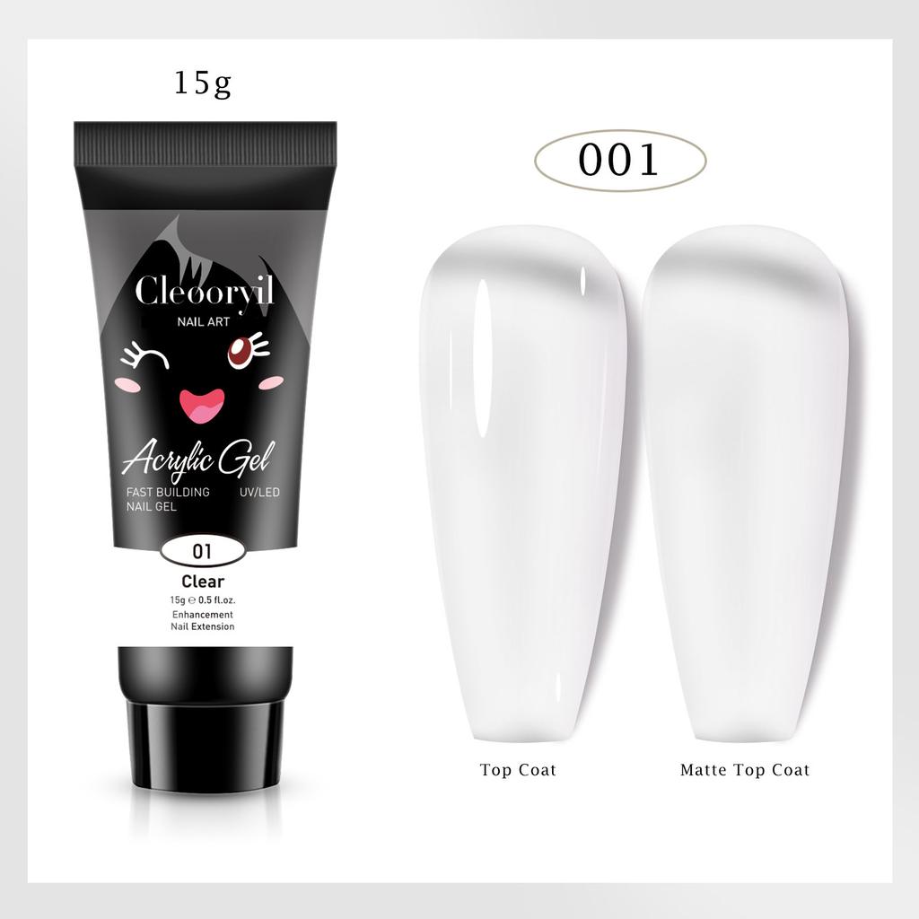 Colla per Estensione Nail Art UV Solida Senza Vassoio di Carta Estensione Rapida Modello di Cristallo Colla per Fototerapia Unghie Colla di Cristallo 15ml