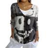Women's Fashion Casual Knit Sweater Button-Up Halloween Printed  Cardigan Jacket