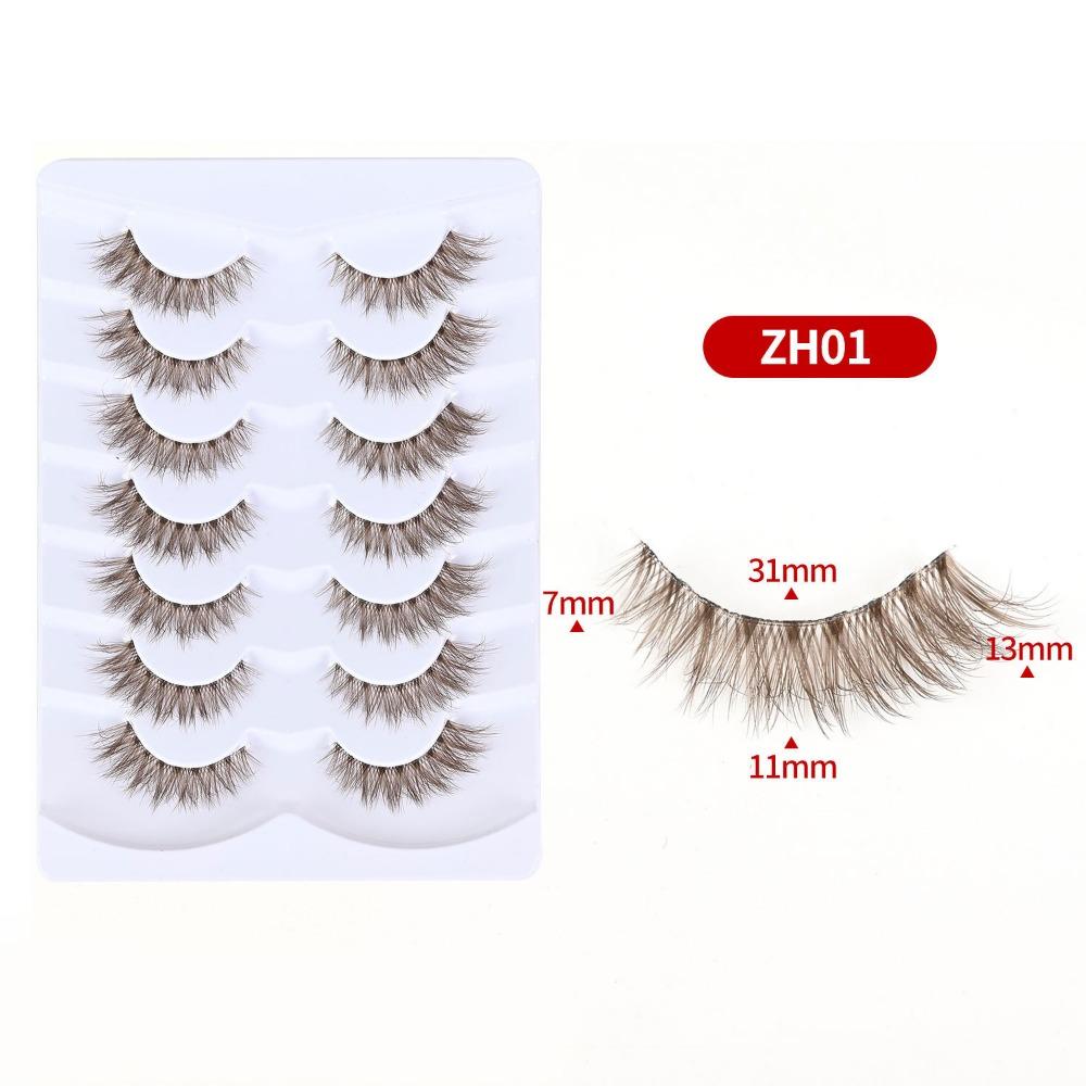 Clear Stem Simulation Eye Eyelashes 3D Curled False Eyelashes  Daily Party and Holiday Stage