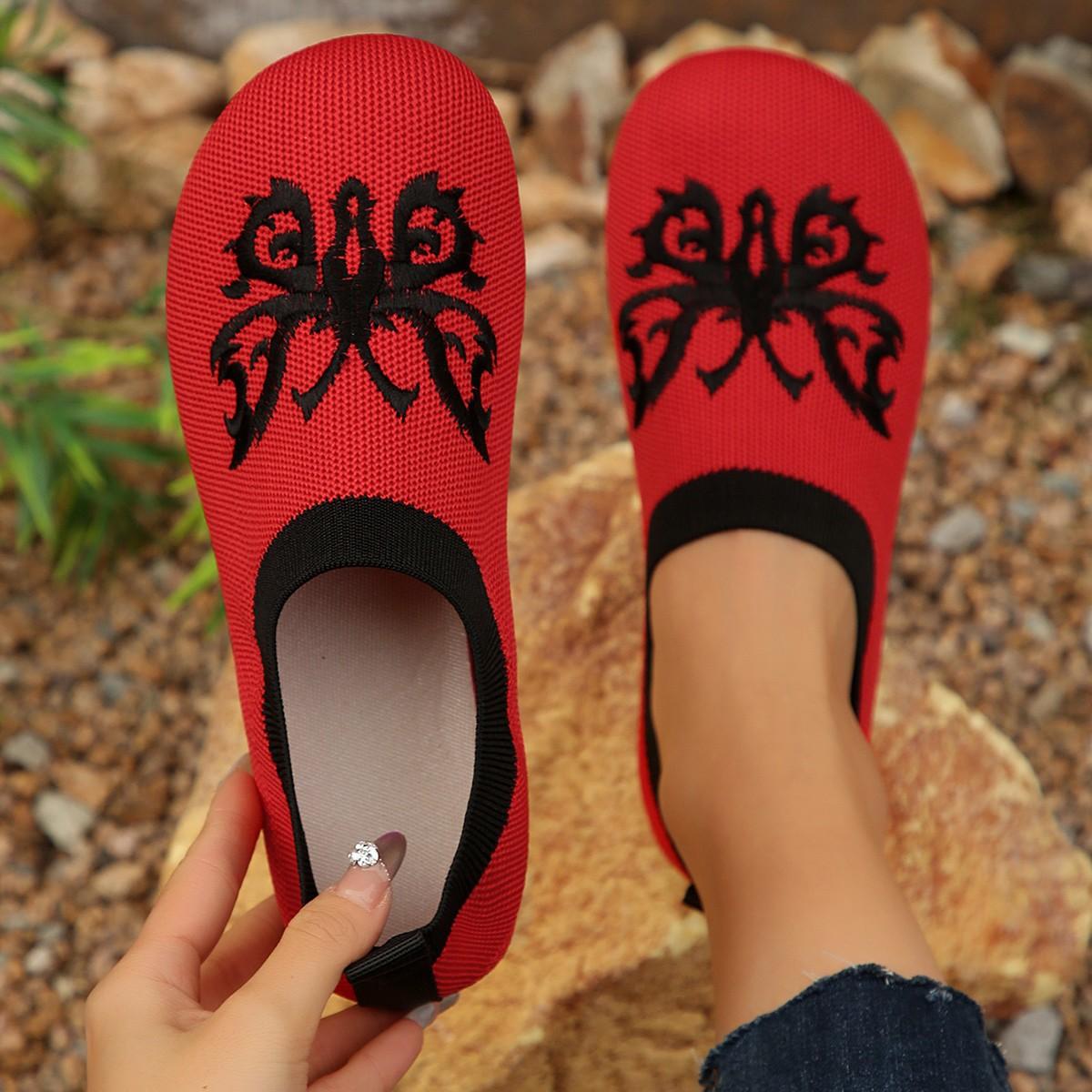 

Новая дышащая женская обувь из летучей трикотажной сетки, удобная повседневная женская обувь на плоской подошве 36 бордовый