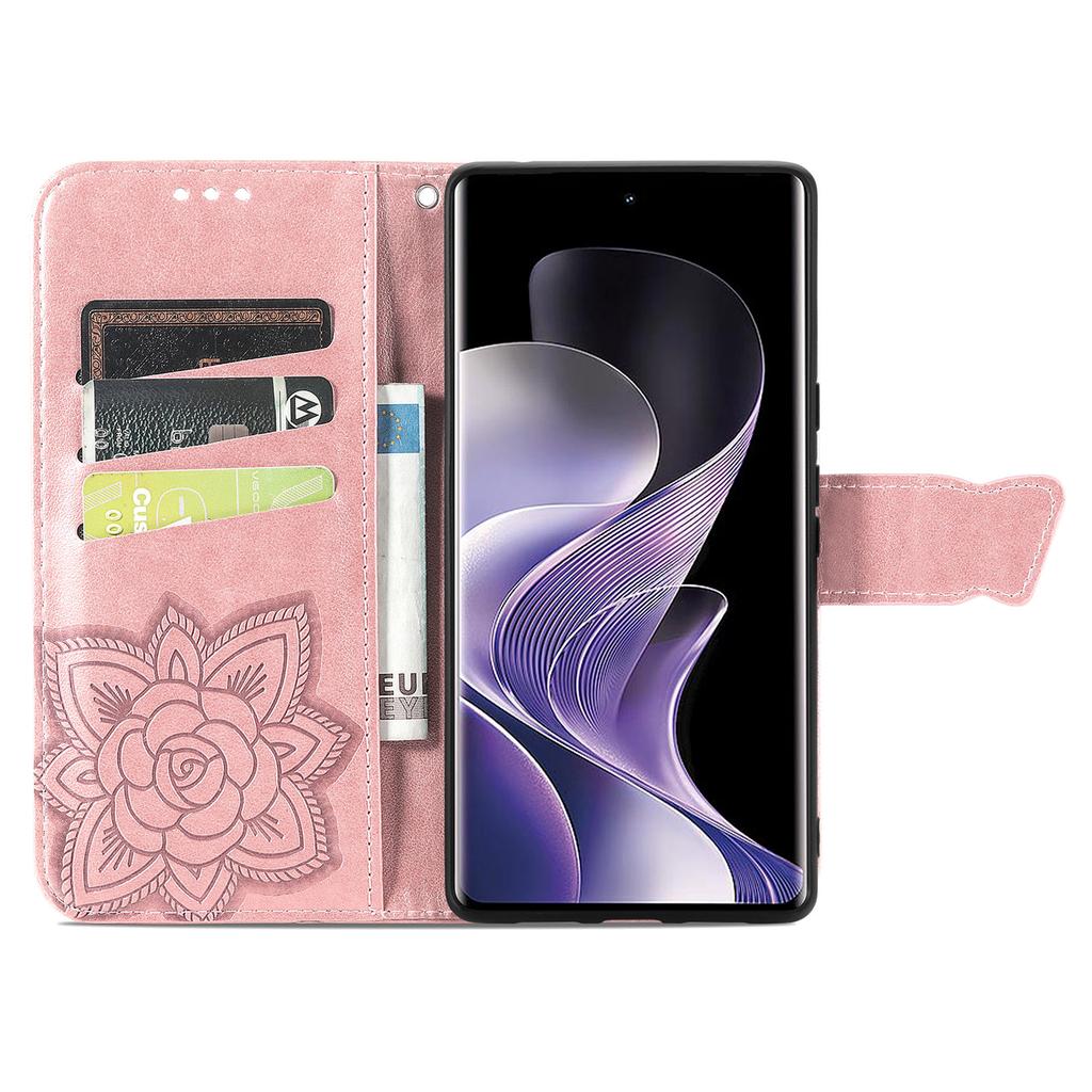 For Xiaomi Redmi Note 14 Pro 4G Case with Strap Butterfly Pattern PU Leather Wallet Phone Cover