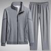 Men's 2024 Autumn Casual Dadwear: Plus Size Loose Cardigan Sweatshirt & Long Pants Two-Piece Sports Set