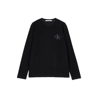 Logo Print Crew Neck Langærmet T-shirt Herre Toppe Sort J319474-BEH