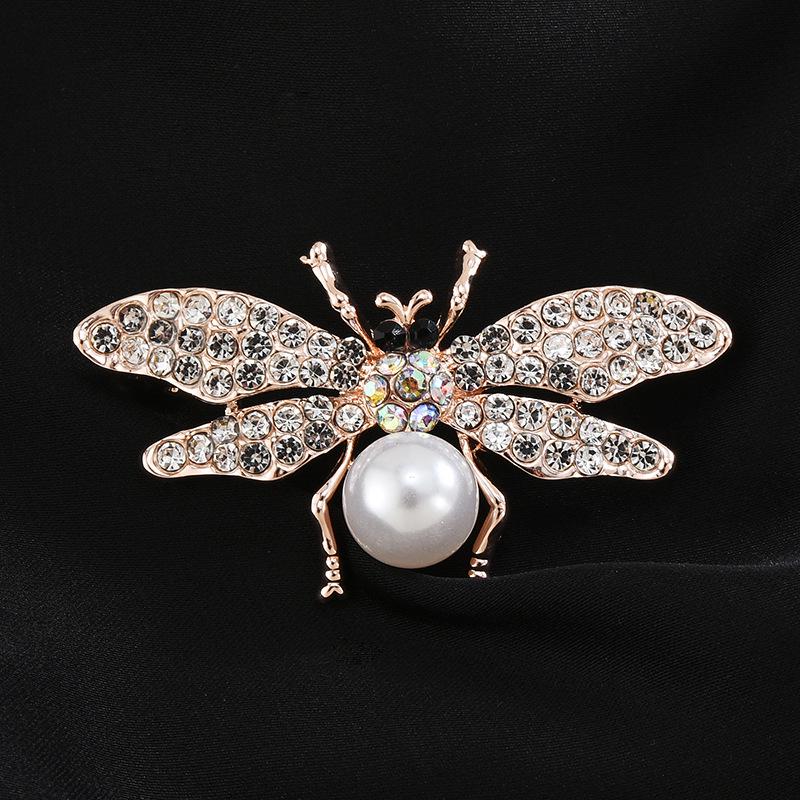 High-End Korean Alloy Scarf Buckle with Diamond, Pearl, and Brooch Pin Accessories