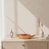 Acacia Wood Tray Elongated BoatShaped Rustic Wooden Fruit Bowl for Dining Table, Home Decor