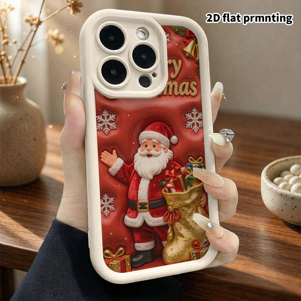 Phone Case: 2D Flat Design Suitable for iPhone 18 17 16 15 14 13 Pro Stepped Protective Case, Puffy Style, Christmas and Halloween Gift