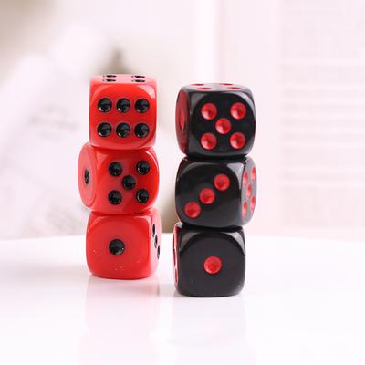 10 Stück Acrylwürfel 16 mm Rot Schwarz Runde Ecke Hochwertige Boutique-Spielwürfel